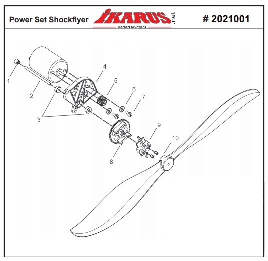 IKARUS 3-D SHOCK FLYER POWERSET