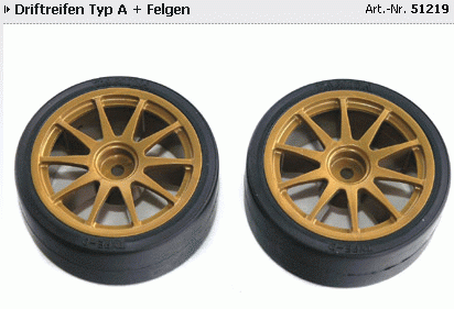 1:10 STREET Drift Tyres Type A and Wheels