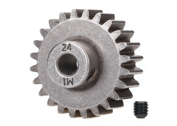 Gear, 24-T pinion (1.0 metric pitch) (fits 5mm shaft)/ set s, TRX6496X