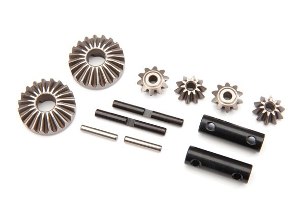 Gear set, differential (output gears (2)/ spider gears (4)/ spider gear shaft (2